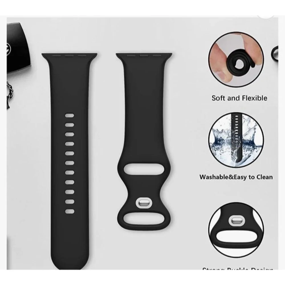 Apple Watch Bands 42mm/44mm/45mm Apple Watch Band Black Pink Nylon Silicone 2 A1